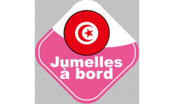 bébé à bord jumelle Tunisienne - 15x15cm - Sticker/autocollant