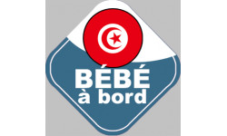 bébé à bord Tunisien 15x15cm - Sticker/autocollant