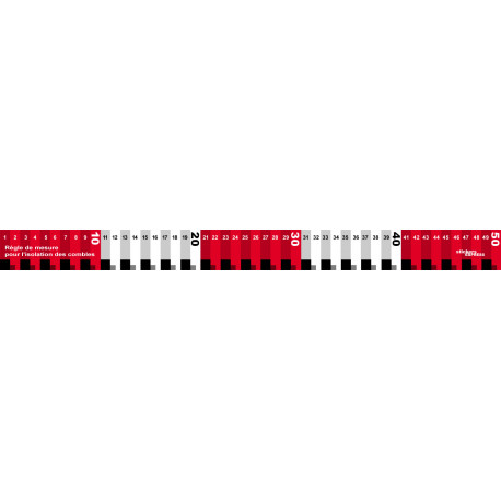 Autocollants : Regle de mesure pour l'isolation des combles