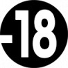 interdit moins 18 ans noir - 5cm - Sticker/autocollant