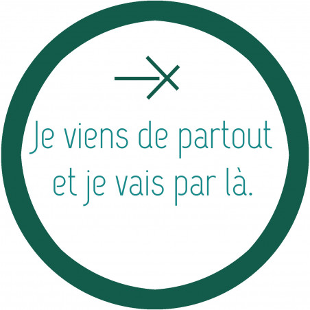 Je viens de partout (8x8cm) - Sticker/autocollant