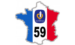 59 France Nord-pas-de-Calais - 5x5cm - Sticker/autocollant