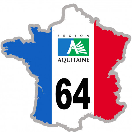 64 France Aquitaine - 10x10cm - Sticker/autocollant