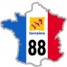 FRANCE 88 Région Lorraine - 10x10cm - Sticker/autocollant