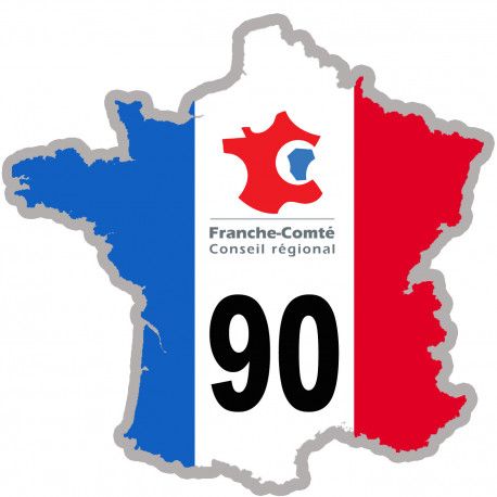 FRANCE 90 Franche Comté - 10x10cm - Sticker/autocollant