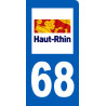 immatriculation motard 68 Haut-Rhin - Sticker/autocollant