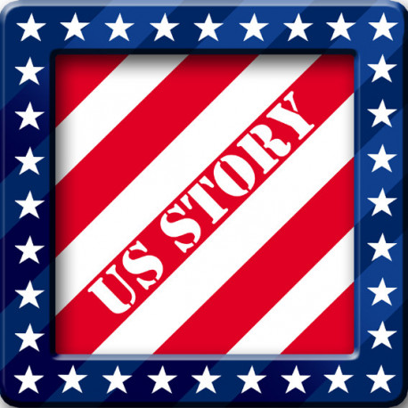 USA Story carré  - 20x20cm - Sticker/autocollant