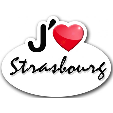 j'aime Strasbourg - 15x11cm - Sticker/autocollant