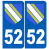 Autocollants : 52 (blason Haute-Marne)