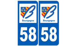 numéro immatriculation 58 région - Sticker/autocollant