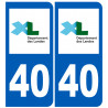 immatriculation 40 (Landes) - Sticker/autocollant