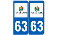 immatriculation 63 (Puy-de-Dôme) - Sticker/autocollant