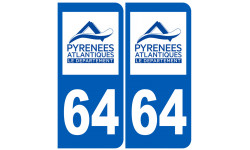 immatriculation 64 (Pyrénées-Atlantiques) - Sticker/autocollant