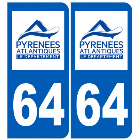 immatriculation 64 (Pyrénées-Atlantiques) - Sticker/autocollant