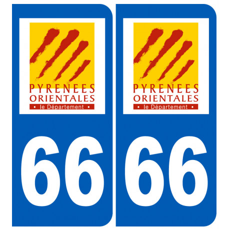 immatriculation 66 (Pyrénées-Orientales) - Sticker/autocollant