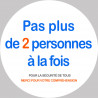 Pas plus de 2 personnes à la fois - 15cm - Sticker/autocollant