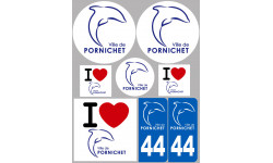 Département 44 Pornichet - 8 autocollants variés - Sticker/autocollant