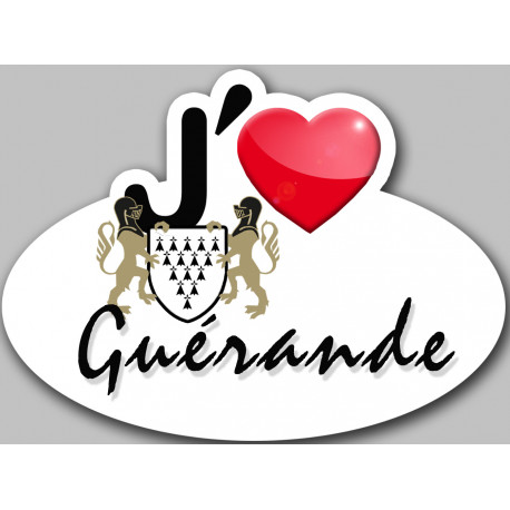 j'aime Guérande - 15x11cm - Sticker/autocollant