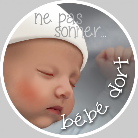 bébé dort ne pas sonner - 10cm - Sticker/autocollant