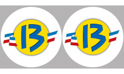 Département Les Bouches du Rhône 13  - 2 logos de 10cm - Sticker/autocollant