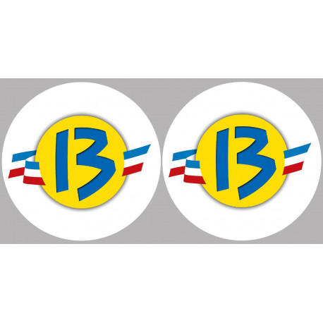 Département Les Bouches du Rhône 13  - 2 logos de 10cm - Sticker/autocollant