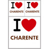 Département La Charente (16) - 3 autocollants "J'aime" - Sticker/autocollant