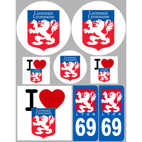 Lyon (8 autocollants variés) - Sticker/autocollant