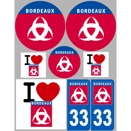 Bordeaux (8 autocollants variés) - Sticker/autocollant