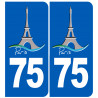 immatriculation 75 Tour Eiffel - Sticker/autocollant