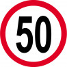 Disque de vitesse 50km/h rouge - 20cm - Sticker/autocollant