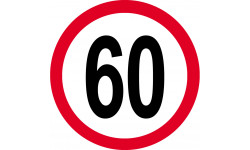 Disque de vitesse 60km/h rouge - 20cm - Sticker/autocollant