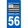 immatriculation motard 56 BRIEZH - Sticker/autocollant