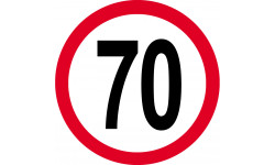 Disque de vitesse 70km/h rouge - 15cm - Sticker/autocollant