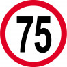 Disque de vitesse 75km/h rouge - 20cm - Sticker/autocollant