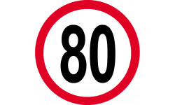 Disque de vitesse 80km/h rouge - 20cm - Sticker/autocollant