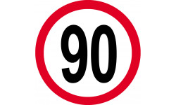 Disque de vitesse 90km/h rouge - 10cm - Sticker/autocollant