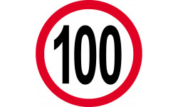 Disque de vitesse 100km/h rouge - 10cm - Sticker/autocollant