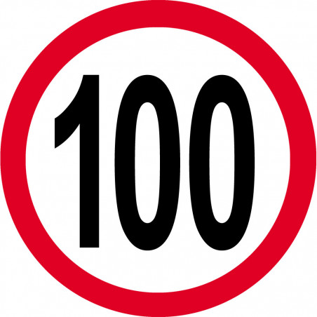 Disque de vitesse 100km/h rouge - 10cm - Sticker/autocollant