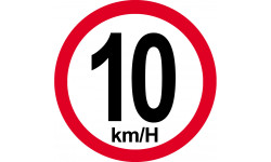 Disque de vitesse 10Km/H bord rouge - 20cm - Sticker/autocollant