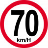 Disque de vitesse 70Km/H bord rouge - 20cm - Sticker/autocollant