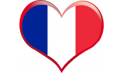 Coeur France - 11,5x10cm - Sticker/autocollant