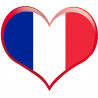 Coeur France - 11,5x10cm - Sticker/autocollant