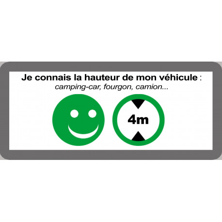 hauteur de passage de véhicule 4m oui - 9x4cm - Sticker/autocollant