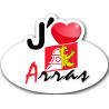 j'aime Arras - 15x11cm - Sticker/autocollant