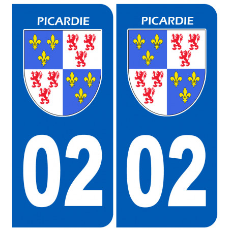 immatriculation 02 la Picardie - Sticker/autocollant