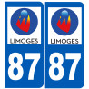 immatriculation 87 Limoges - Sticker/autocollant