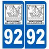 immatriculation 92 Boulogne-Billancourt - Sticker/autocollant