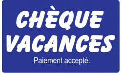 Paiement Chèque vacances accepté - 20x12.5cm - Sticker/autocollant