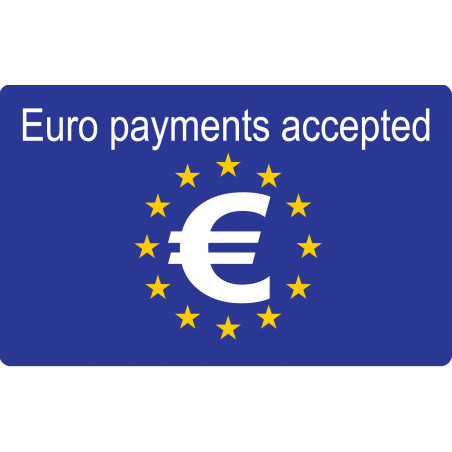 Euro payments accepted - 15x9.2cm - Sticker/autocollant