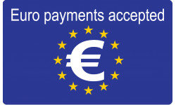 Euro payments accepted - 20x12.3cm - Sticker/autocollant